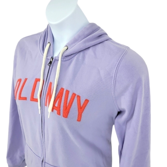 Old Navy Light Purple Logo Drawstring Full-Zip Hoodie for Women (Size: XL) - Picture 3 of 11
